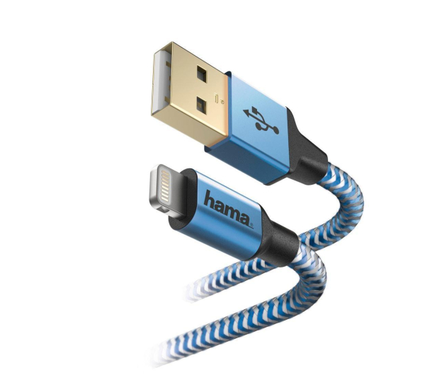 Hama USB-Lightning 1,5M MFI  REFLECTED niebieski - 1457235 - zdjęcie 2
